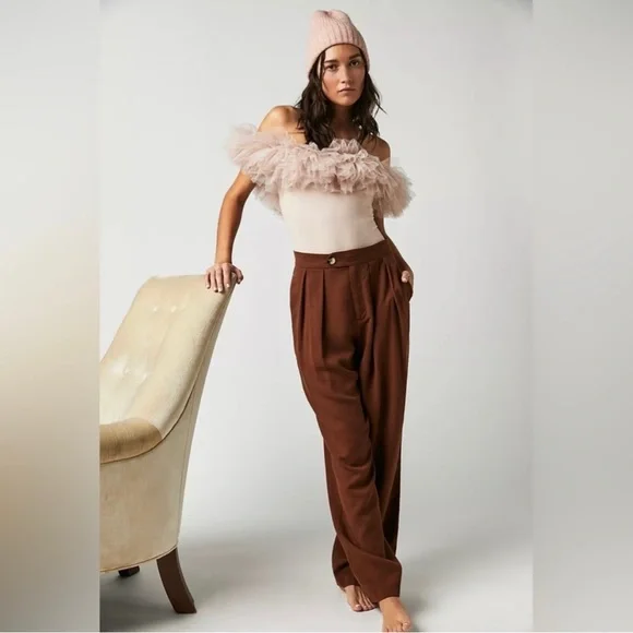 Sale!▪️NWT Free People Big Love Tulle Bodysuit - Dusty Pink - Picture 5 of 11